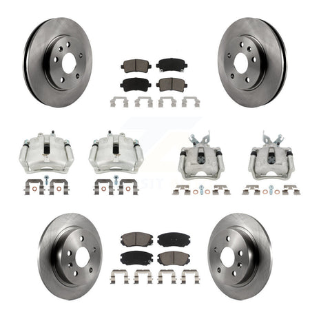 Front Rear Disc Brake Caliper Rotors And Ceramic Pads Kit (10Pc) For Chevrolet Malibu KC8-100971C