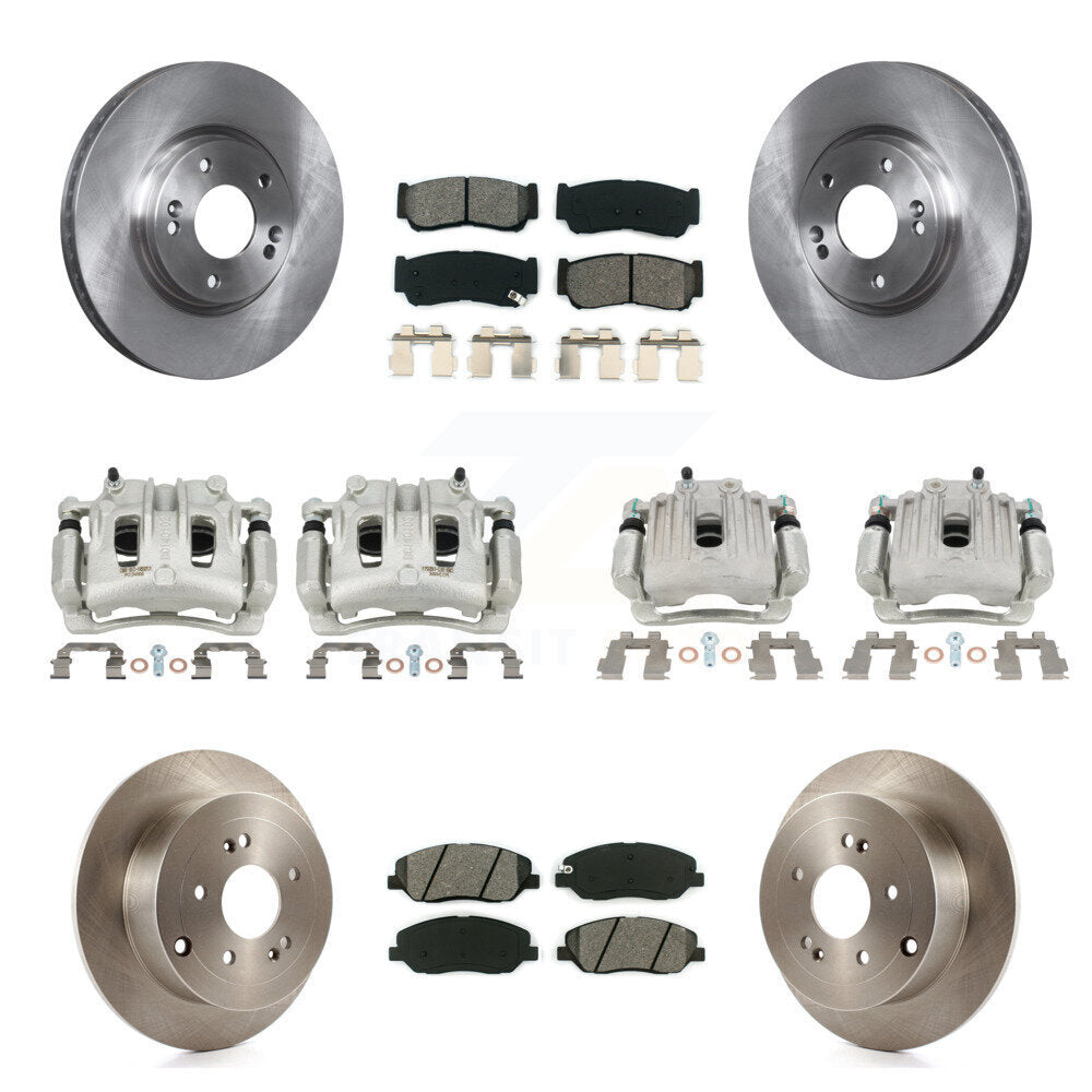 Front Rear Brake Caliper Rotor & Semi-Metallic Pad Kit (10Pc) For 07-09 Hyundai Santa Fe KC8-100971S