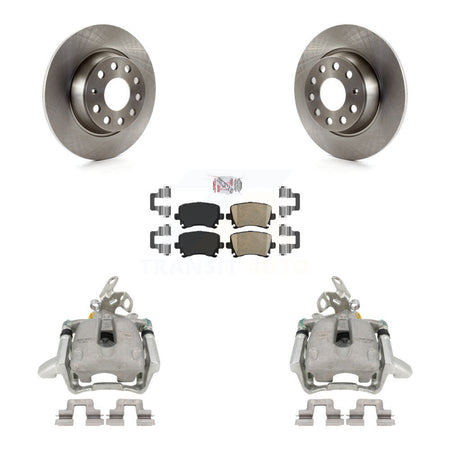 Rear Disc Brake Caliper Rotors And Ceramic Pads Kit For Volkswagen Jetta GTI Audi A3 Quattro KC8-100974N by Transit Auto