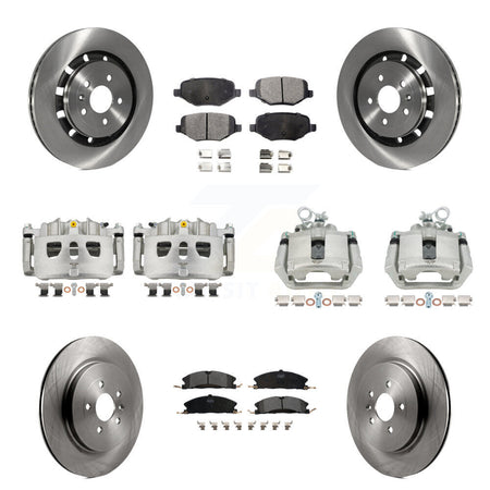 Front Rear Brake Caliper Rotor Semi-Metallic Pad Kit (10Pc) For Ford Explorer Police MKS KC8-100974P