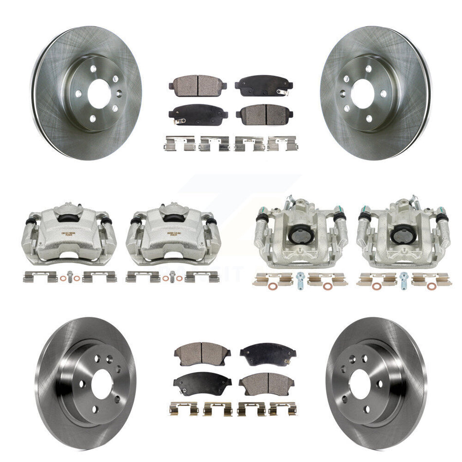 Front Rear Disc Brake Caliper Rotors And Ceramic Pads Kit (10Pc) For Chevrolet Cruze Limited KC8-100974T