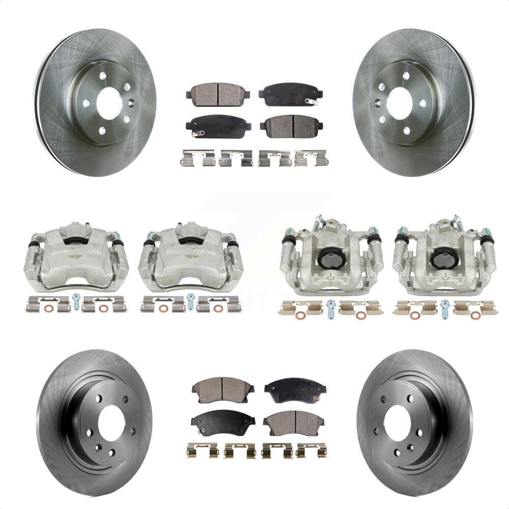 Front Rear Disc Brake Caliper Rotors And Ceramic Pads Kit (10Pc) For 2013 Chevrolet Cruze LT LTZ With 292mm Diameter Rotor KC8-100975T by Transit Auto