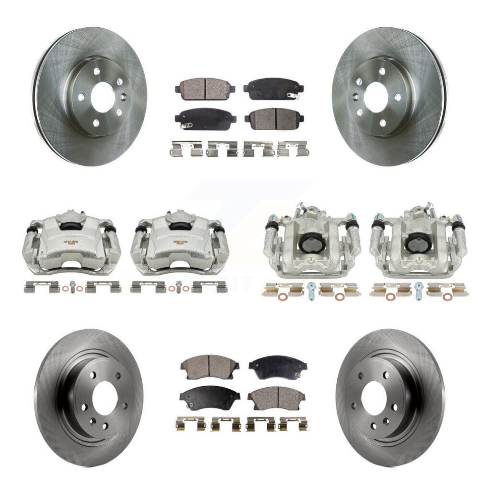 Front Rear Disc Brake Caliper Rotors And Ceramic Pads Kit (10Pc) For 2013 Chevrolet Cruze LT LTZ With 292mm Diameter Rotor KC8-100975T