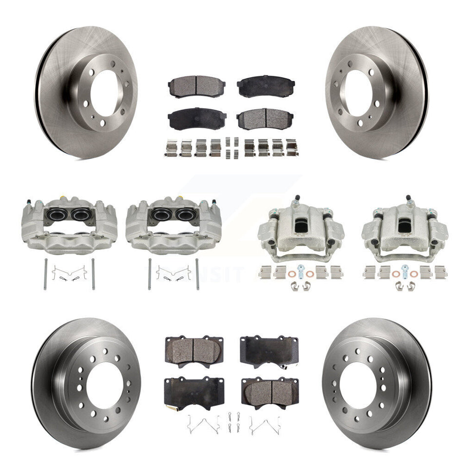 Front Rear Disc Brake Caliper Rotor & Semi-Metallic Pad Kit (10Pc) For Toyota FJ Cruiser KC8-100976P