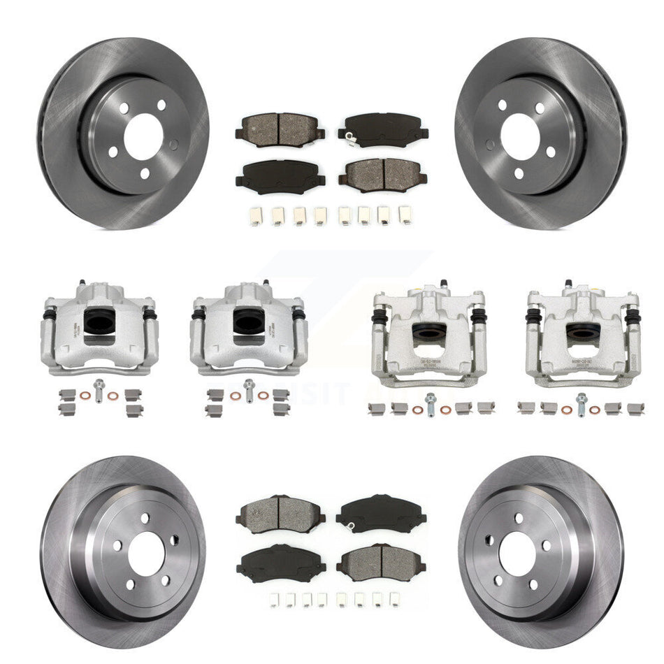 Front Rear Disc Brake Caliper Rotors And Semi-Metallic Pads Kit (10Pc) For Dodge Nitro KC8-100976S