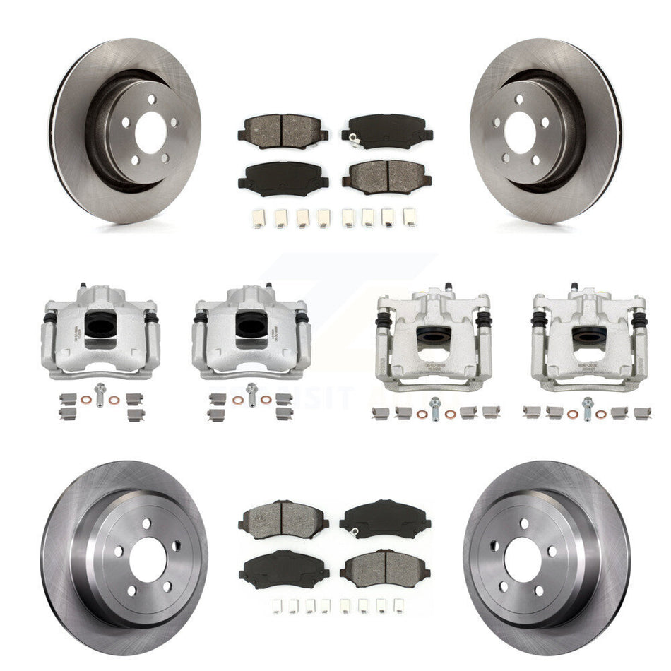Front Rear Disc Brake Caliper Rotors And Semi-Metallic Pads Kit (10Pc) For Dodge Nitro KC8-100977S