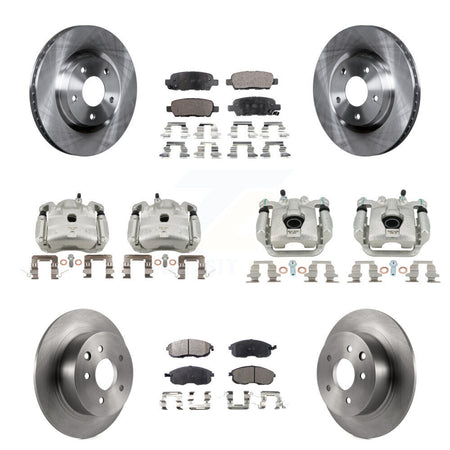 Front Rear Disc Brake Caliper Rotors And Semi-Metallic Pads Kit (10Pc) For Nissan Sentra KC8-100979P