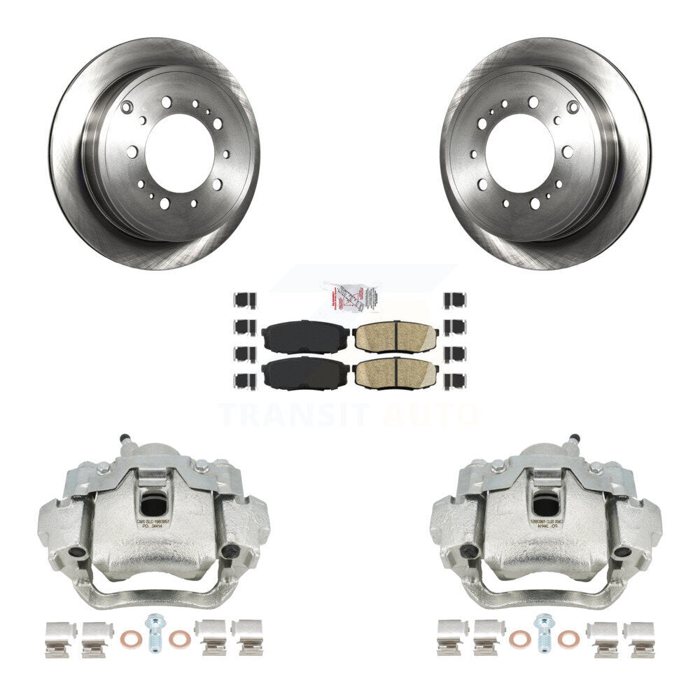 Rear Disc Brake Caliper Rotors And Ceramic Pads Kit For Lexus LX570 Toyota Land Cruiser KC8-100981N by Transit Auto