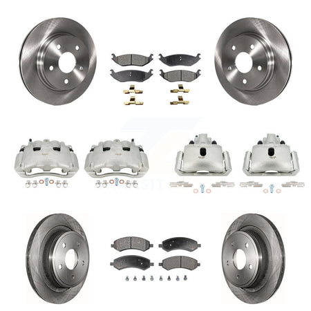Front Rear Disc Brake Caliper Rotors And Ceramic Pads Kit (10Pc) For Dodge Ram 1500 KC8-100981T