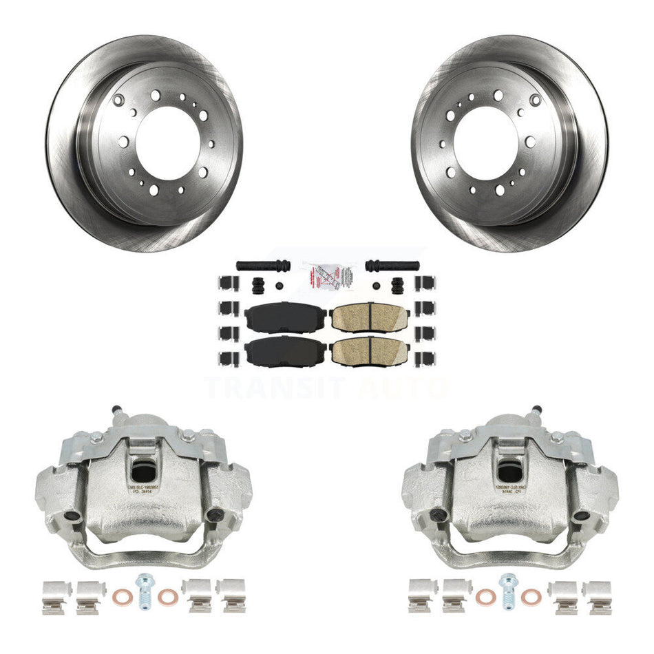 Rear Disc Brake Caliper Rotors And Ceramic Pads Kit For Lexus LX570 Toyota Land Cruiser KC8-100982N
