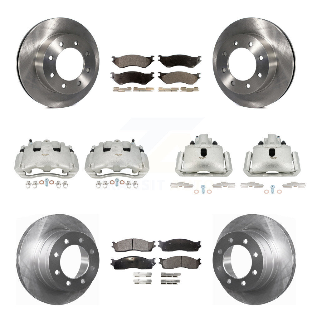 Front Rear Disc Brake Caliper Rotors And Ceramic Pads Kit (10Pc) For Dodge Ram 1500 KC8-100982T