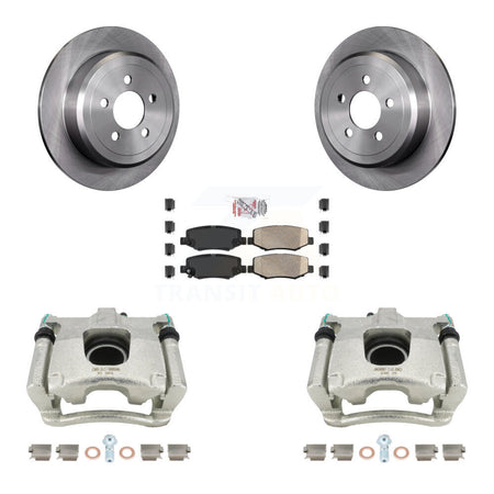 Rear Disc Brake Caliper Rotors And Ceramic Pads Kit For Jeep Liberty Dodge Nitro KC8-100983N by Transit Auto