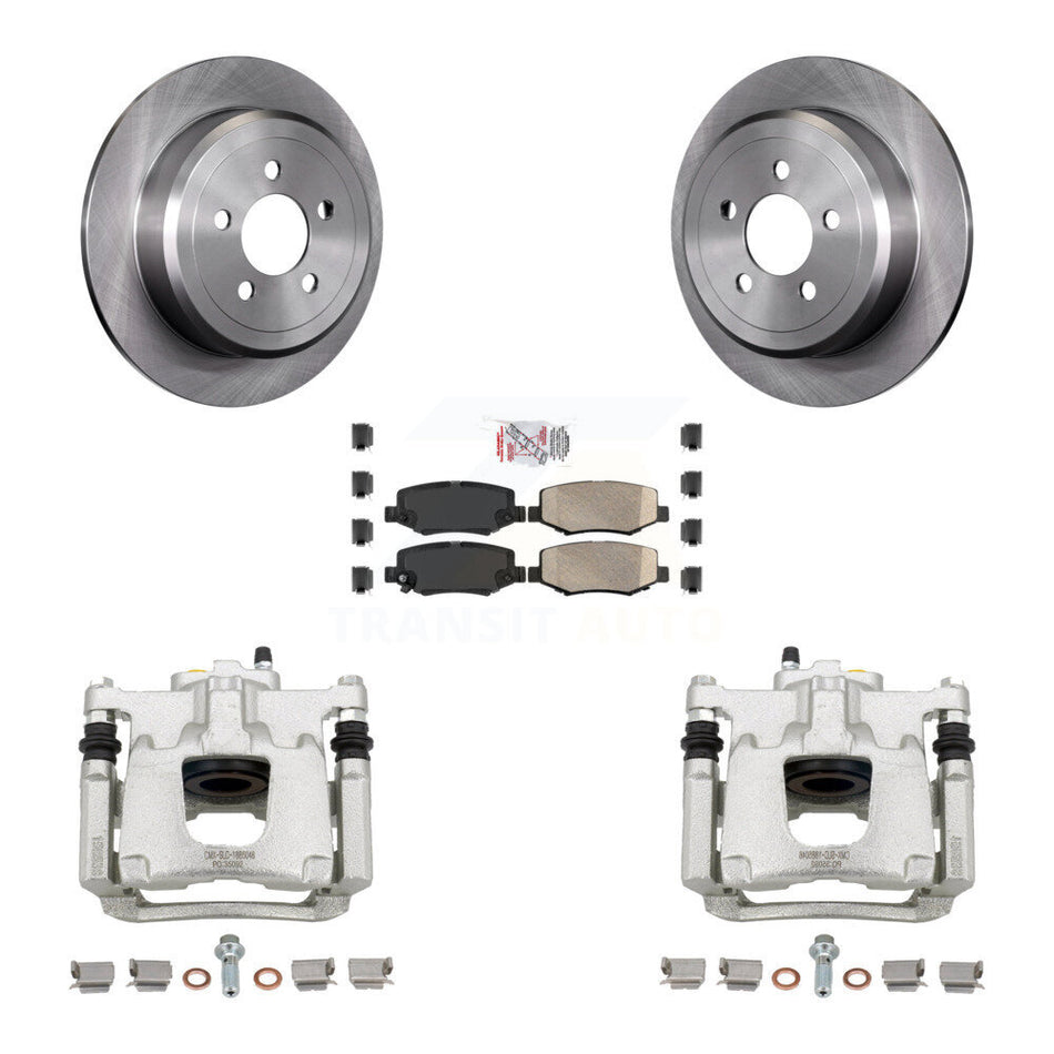 Rear Disc Brake Caliper Rotors And Ceramic Pads Kit For Jeep Liberty Dodge Nitro KC8-100983N