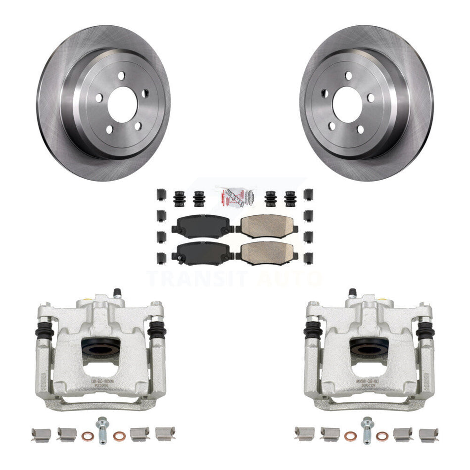 Rear Disc Brake Caliper Rotors And Ceramic Pads Kit For Jeep Liberty Dodge Nitro KC8-100984N