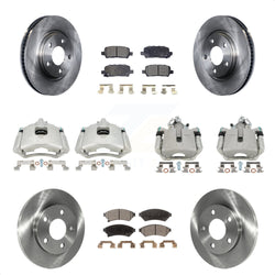 Front Rear Disc Brake Caliper Rotors And Semi-Metallic Pads Kit (10Pc) For Pontiac Grand Prix Buick LaCrosse Allure KC8-100984P