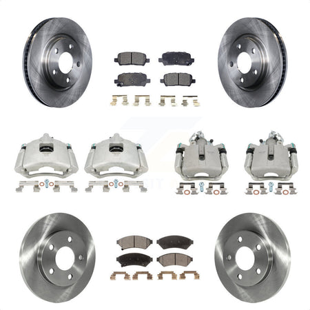 Front Rear Disc Brake Caliper Rotors And Semi-Metallic Pads Kit (10Pc) For Pontiac Grand Prix Buick LaCrosse Allure KC8-100984P by Transit Auto