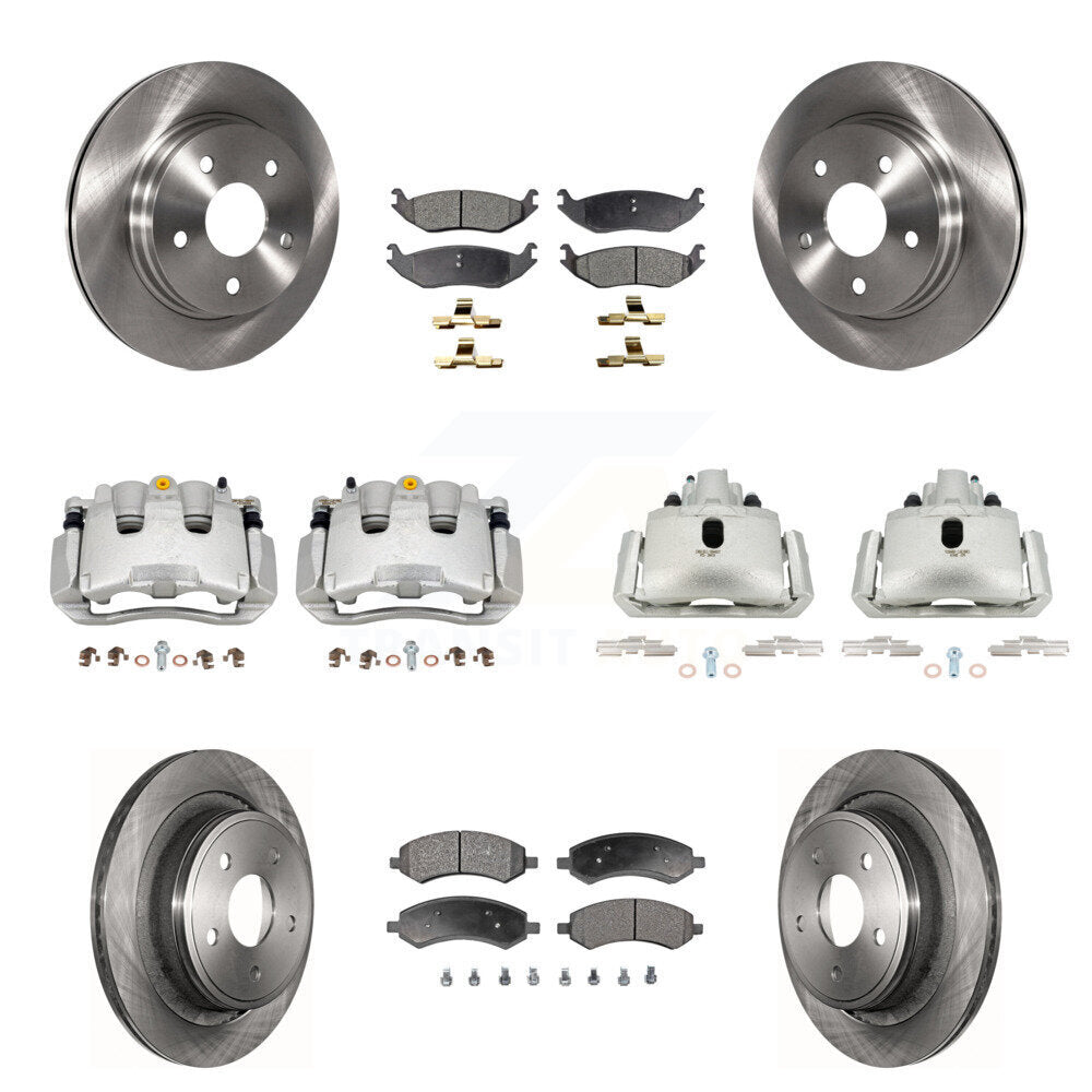 Front Rear Brake Caliper Rotor & Ceramic Pad Kit (10Pc) For Chrysler Aspen Dodge Durango KC8-100984T