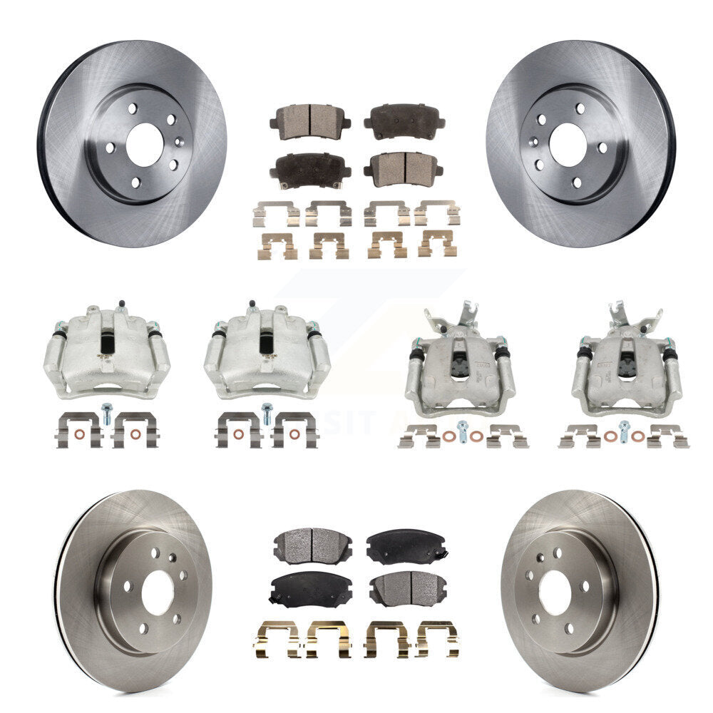 Front Rear Brake Caliper Rotor Semi-Metallic Pad Kit (10Pc) For Chevrolet Malibu Limited KC8-100985P