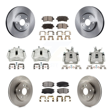 Front Rear Brake Caliper Rotor Semi-Metallic Pad Kit (10Pc) For Chevrolet Malibu Limited KC8-100985P