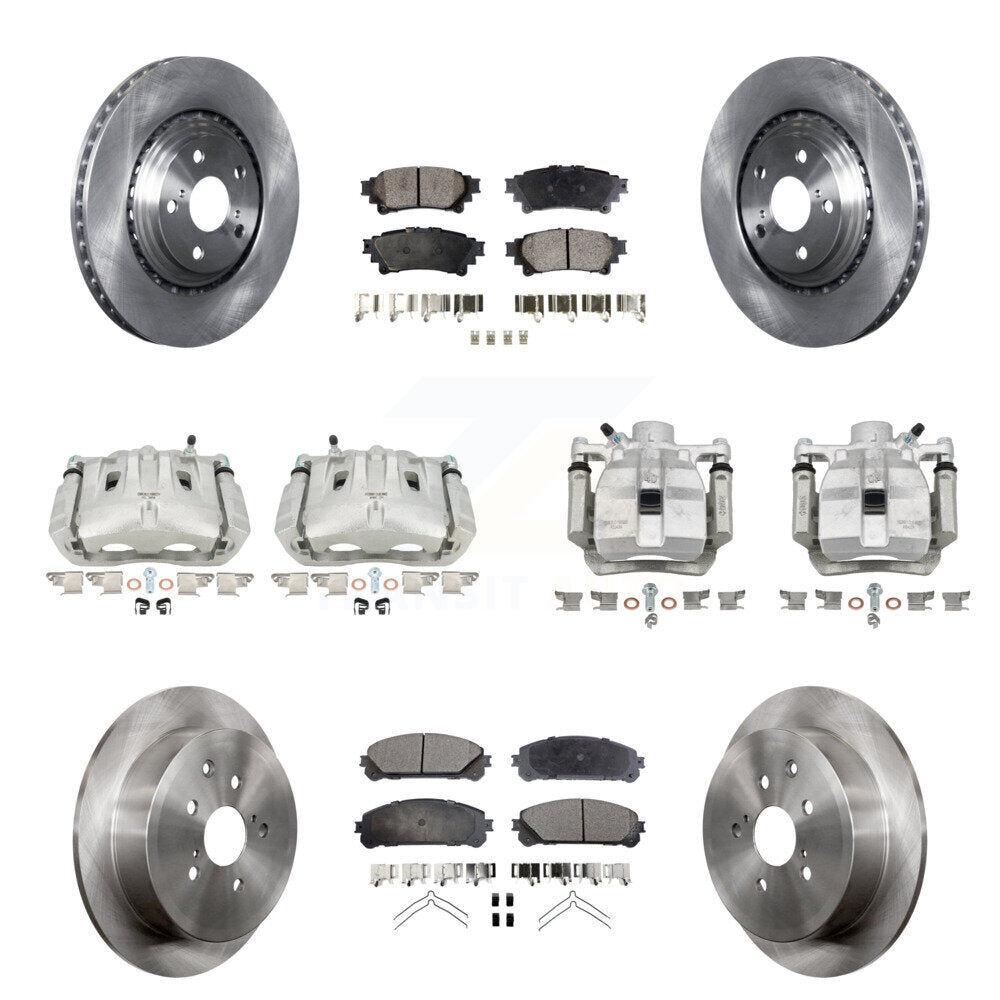 Front Rear Disc Brake Caliper Rotor Ceramic Pad Kit (10Pc) For Toyota Sienna Lexus RX350 KC8-100985T