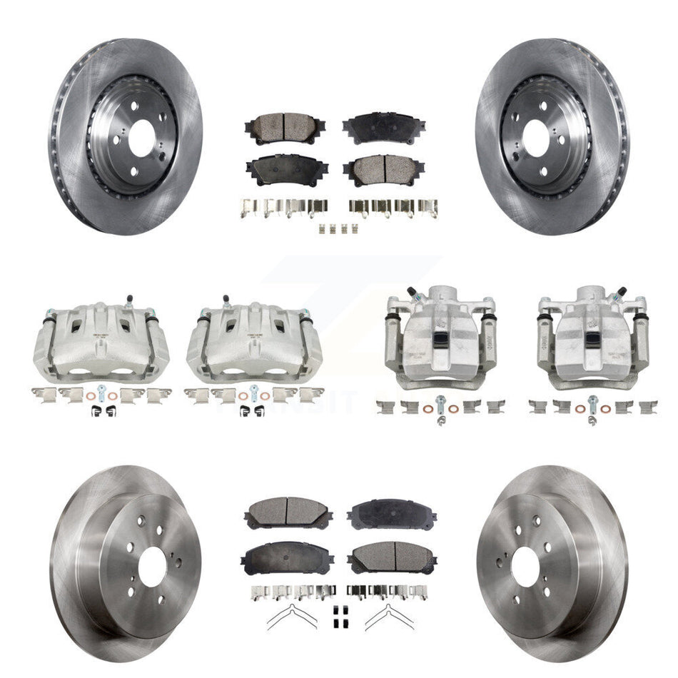 Front Rear Disc Brake Caliper Rotor Ceramic Pad Kit (10Pc) For Toyota Sienna Lexus RX350 KC8-100985T