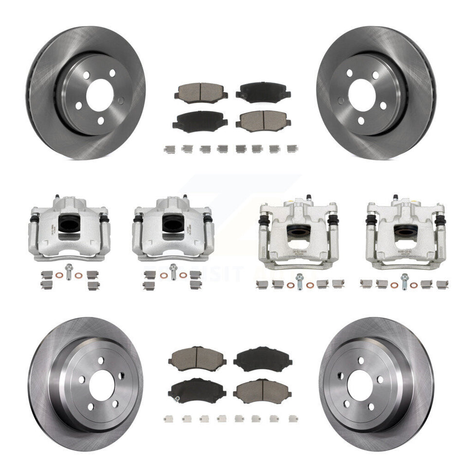 Front Rear Disc Brake Caliper Rotors And Ceramic Pads Kit (10Pc) For Dodge Nitro KC8-100987C