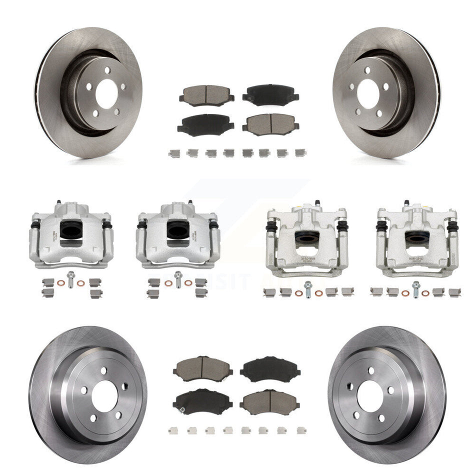 Front Rear Disc Brake Caliper Rotors And Ceramic Pads Kit (10Pc) For Dodge Nitro KC8-100988C