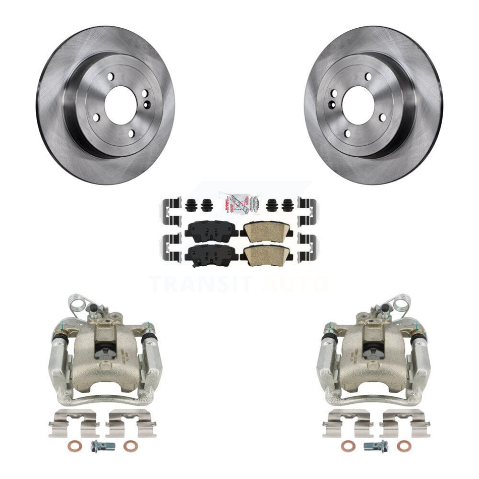 Rear Disc Brake Caliper Rotors And Ceramic Pads Kit For 2012-2017 Kia Rio KC8-100988N