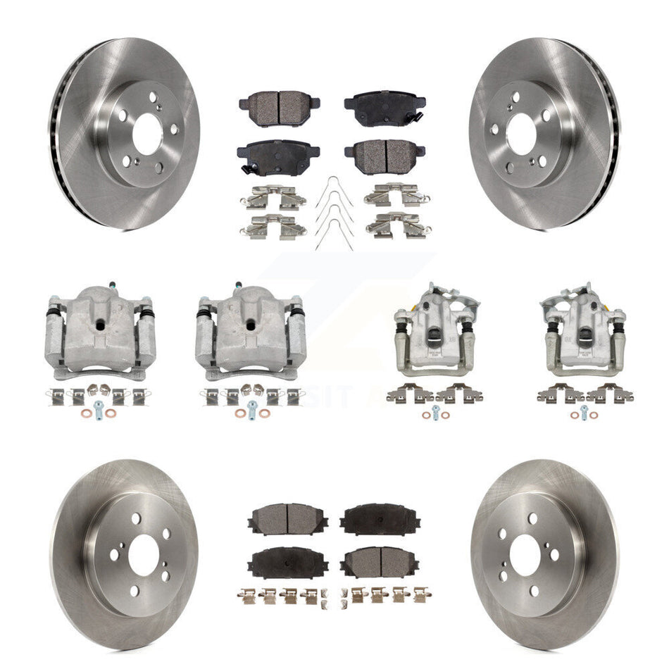 Front Rear Disc Brake Caliper Rotors And Ceramic Pad Kit (10Pc) For Toyota Prius Plug-In KC8-100988T
