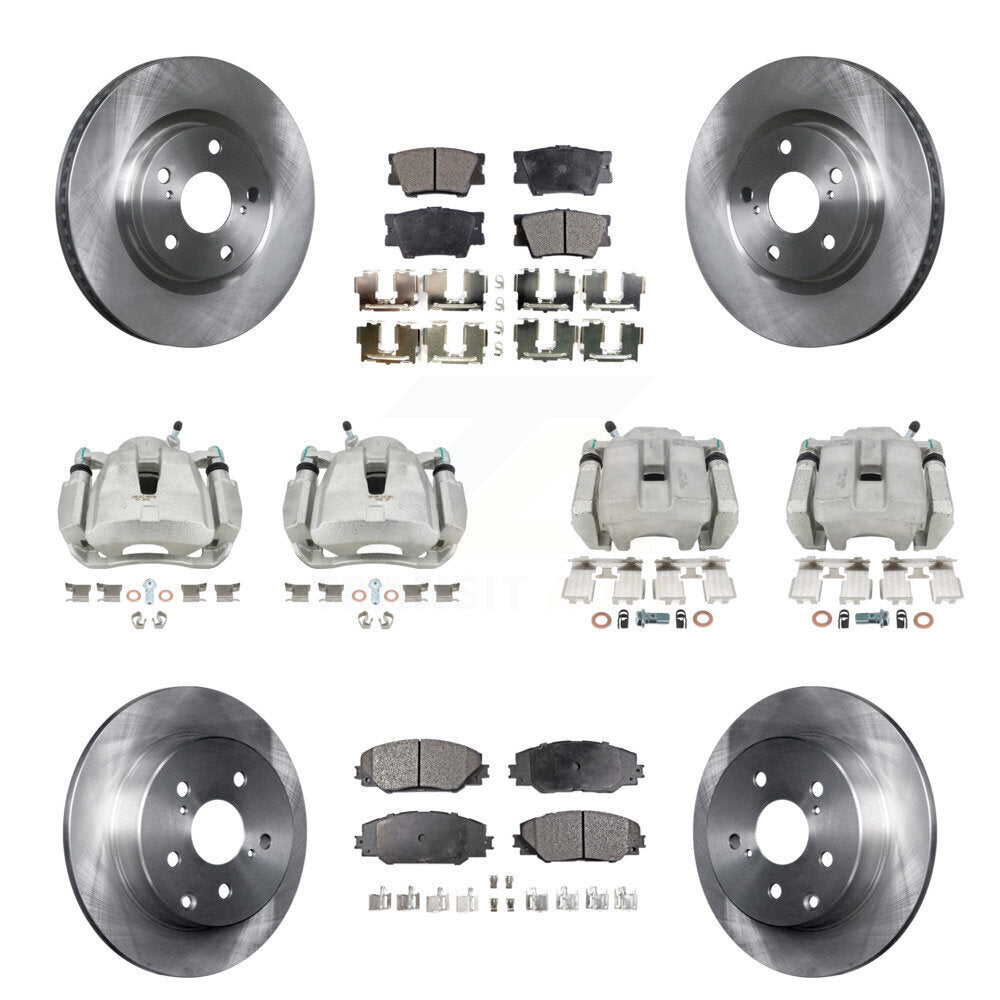 Front Rear Disc Brake Caliper Rotors And Ceramic Pads Kit (10Pc) For Toyota RAV4 KC8-100989T