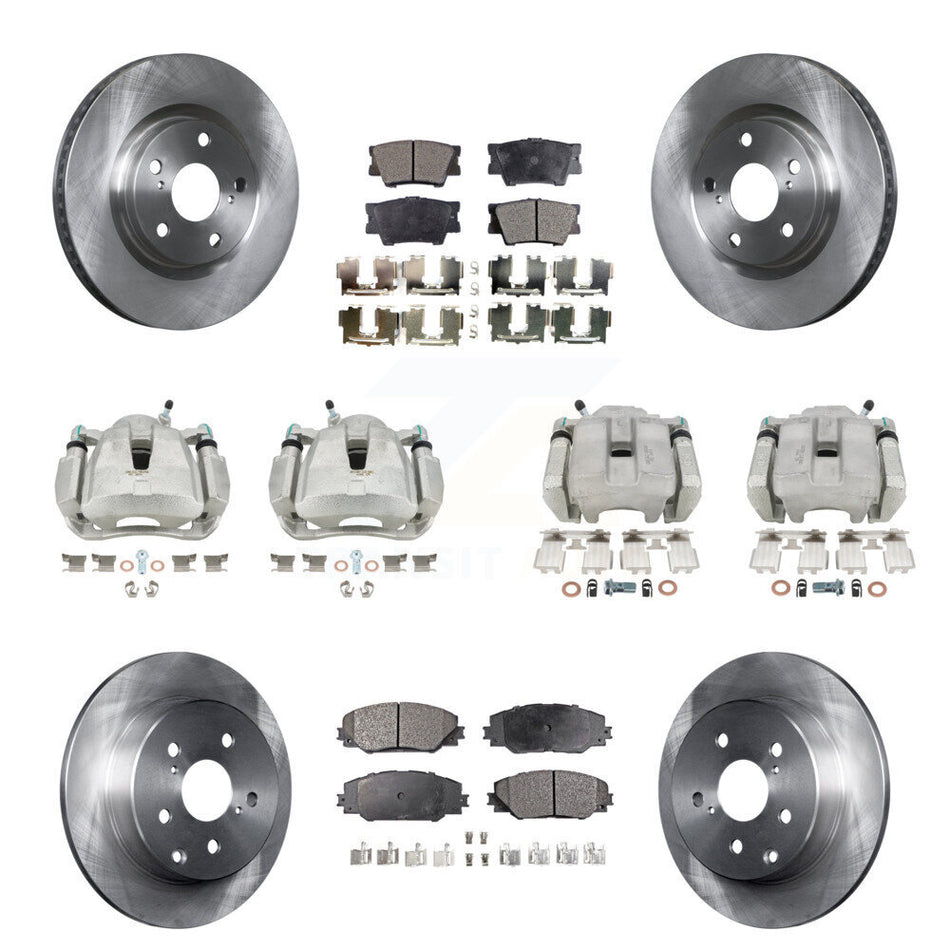Front Rear Disc Brake Caliper Rotors And Ceramic Pads Kit (10Pc) For Toyota RAV4 KC8-100989T