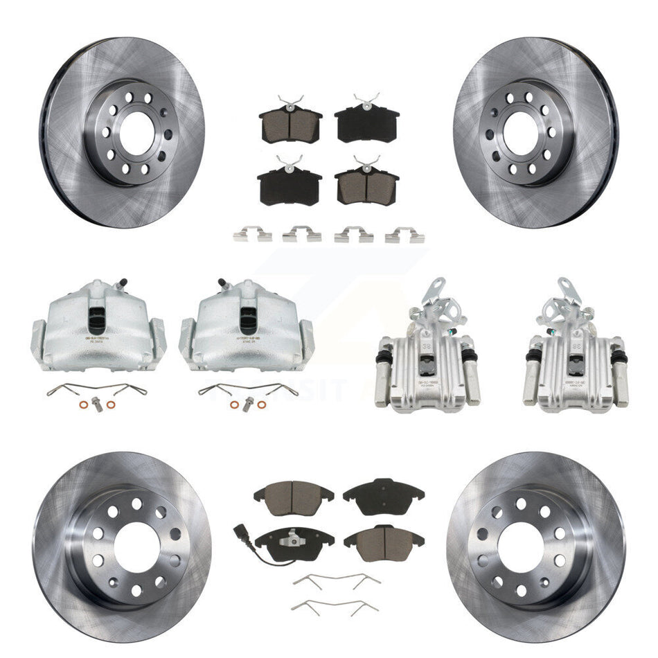 Front Rear Disc Brake Caliper Rotors And Ceramic Pads Kit (10Pc) For Volkswagen Beetle KC8-100994C