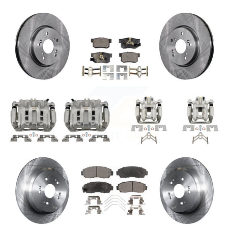 Front Rear Brake Caliper Rotor Semi-Metallic Pad Kit (10Pc) For 2012-2016 Honda CR-V AWD KC8-100994P