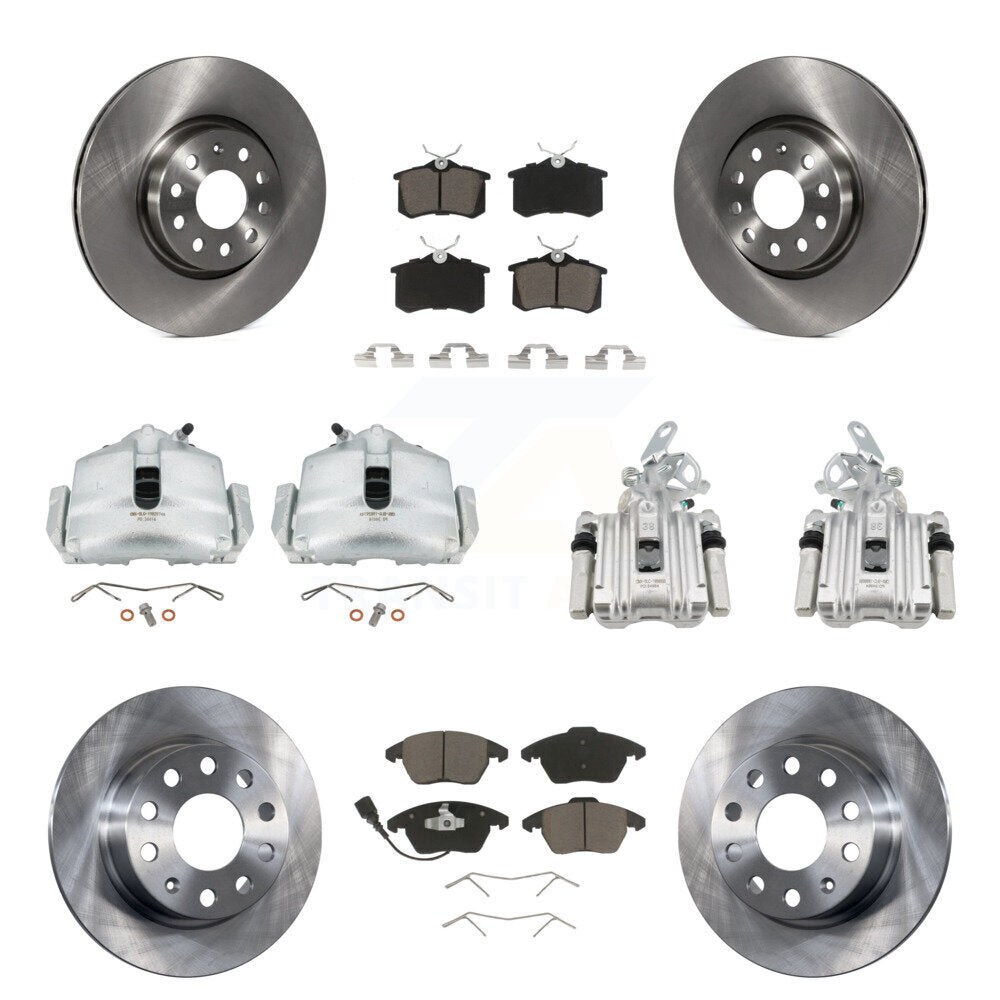 Front Rear Disc Brake Caliper Rotors And Ceramic Pads Kit (10Pc) For Volkswagen Beetle KC8-100996C