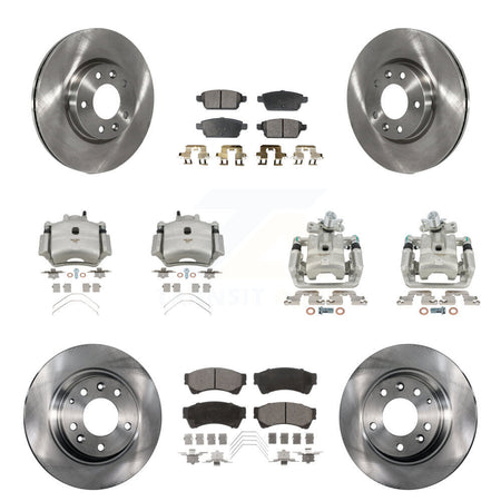 Front Rear Brake Caliper Rotors & Ceramic Pad Kit (10Pc) For Ford Fusion Mazda 6 Lincoln KC8-100996T