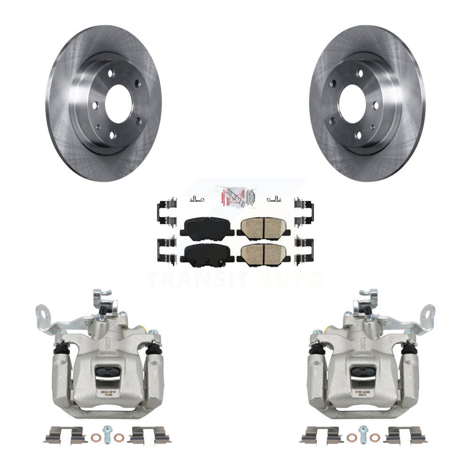 Rear Disc Brake Caliper Rotors And Ceramic Pads Kit For 2014-2015 Mazda 6 KC8-100997N
