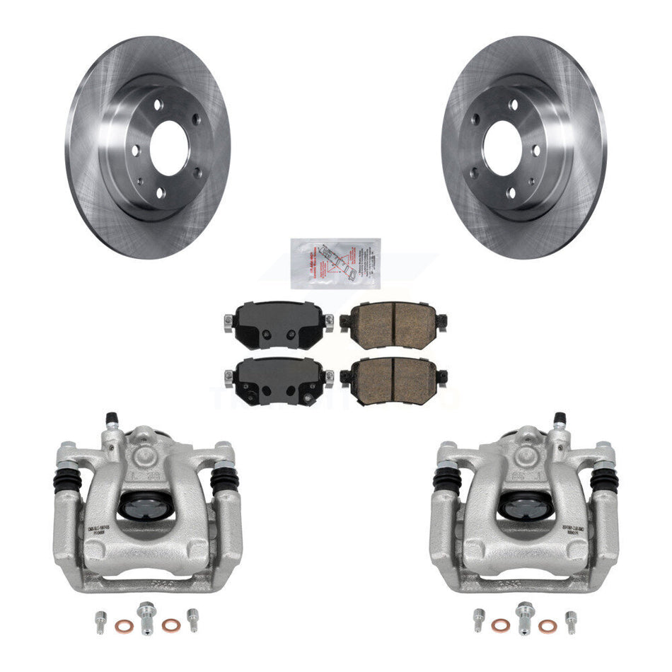 Rear Disc Brake Caliper Rotors And Ceramic Pads Kit For 2016-2021 Mazda 6 KC8-100998N