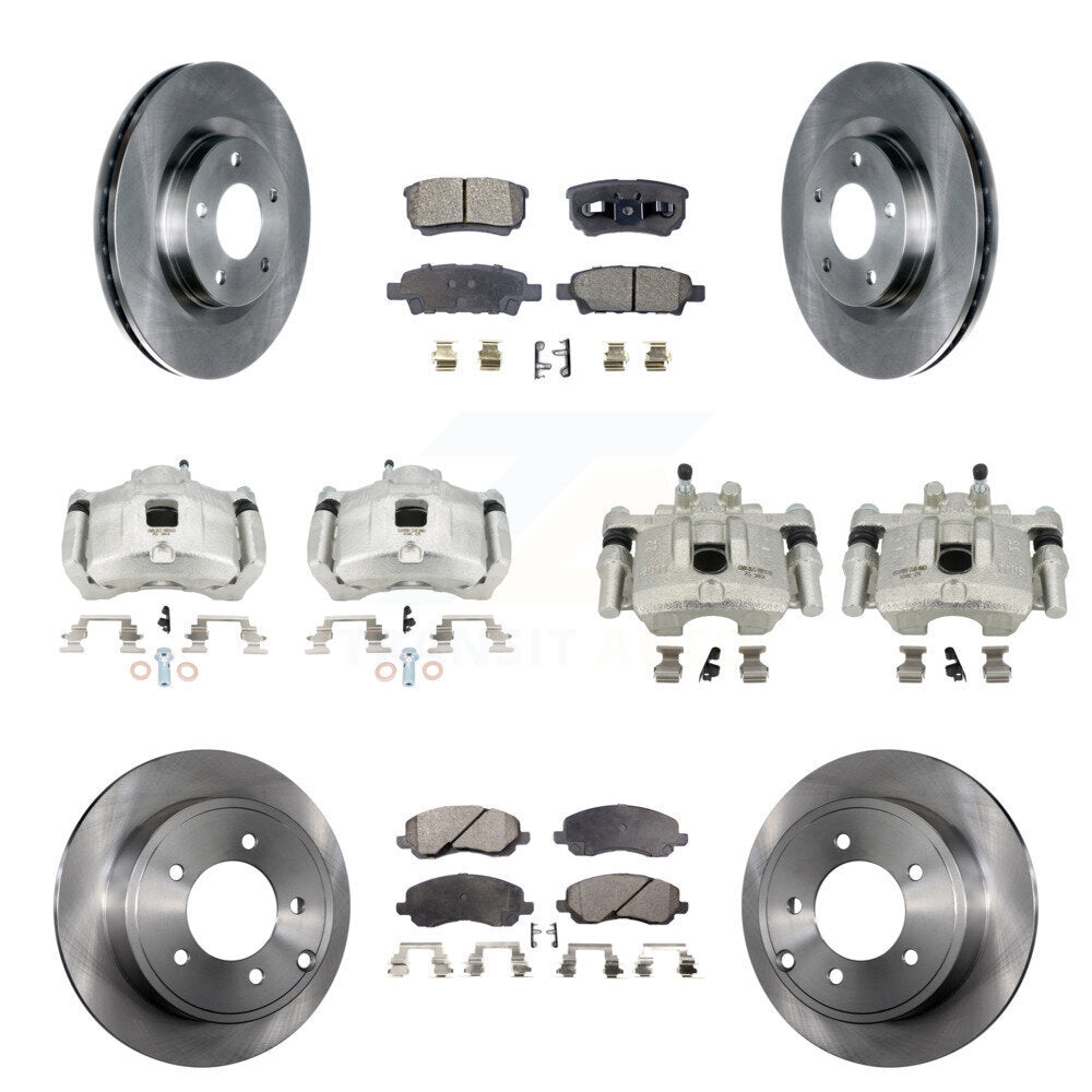 Front Rear Brake Caliper Rotor Semi-Metallic Pad Kit (10Pc) For Jeep Patriot Compass 200 KC8-100999P