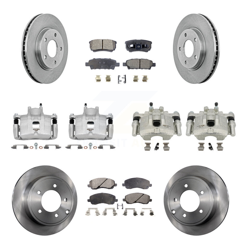 Front Rear Disc Brake Caliper Rotor & Semi-Metallic Pad Kit (10Pc) For Mitsubishi Lancer KC8-101000P