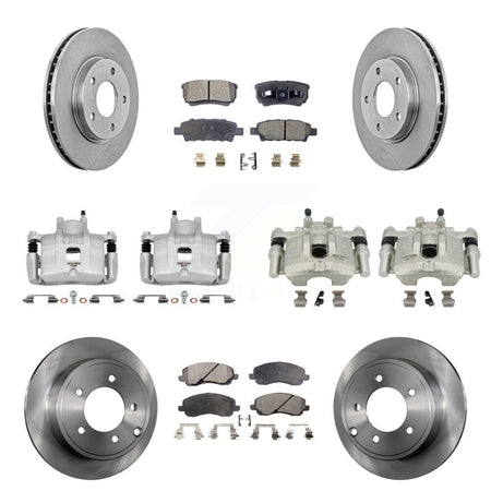 Front Rear Disc Brake Caliper Rotor & Semi-Metallic Pad Kit (10Pc) For Mitsubishi Lancer KC8-101000P