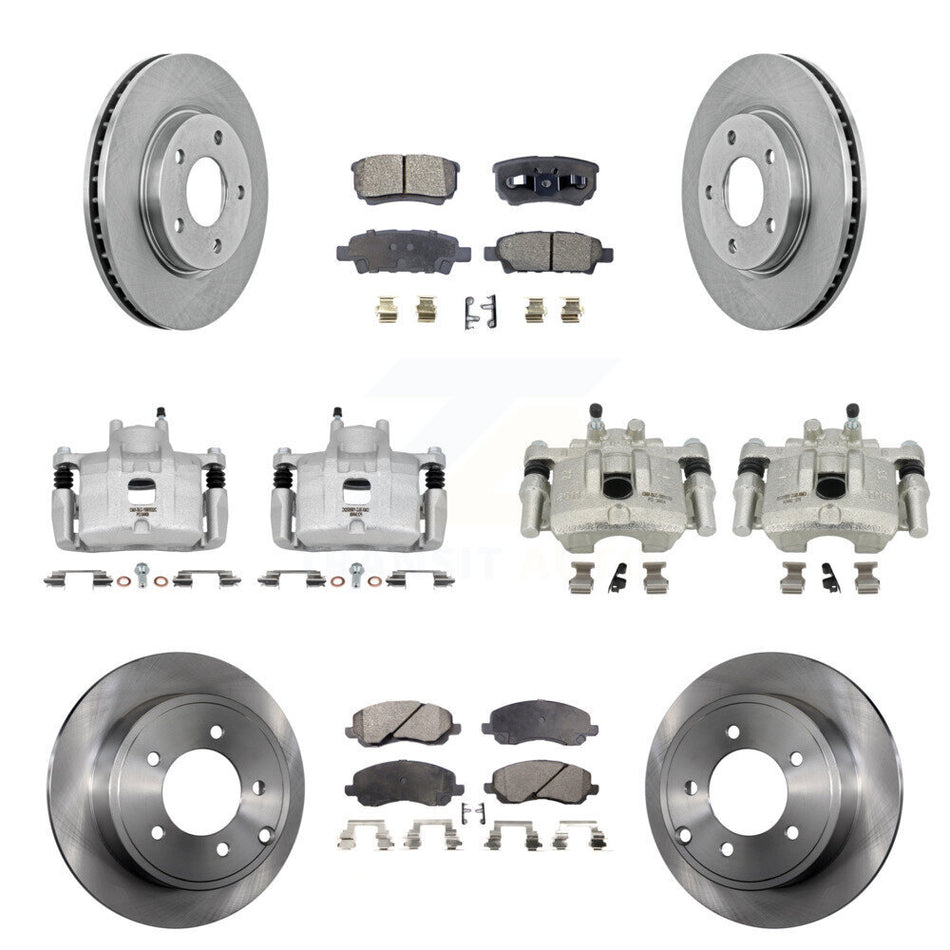 Front Rear Disc Brake Caliper Rotor & Semi-Metallic Pad Kit (10Pc) For Mitsubishi Lancer KC8-101000P