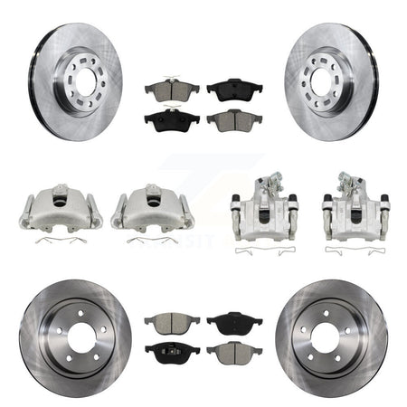 Front Rear Disc Brake Caliper Rotors And Semi-Metallic Pads Kit (10Pc) For Mazda 3 Sport KC8-101000S