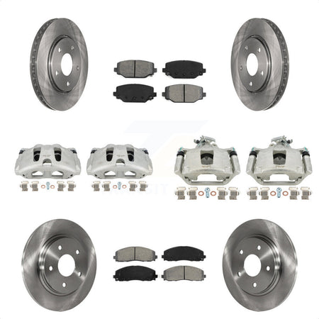 Front Rear Disc Brake Caliper Rotors And Semi-Metallic Pads Kit (10Pc) For 2017-2018 Dodge Grand Caravan With Single Piston KC8-101002S by Transit Auto