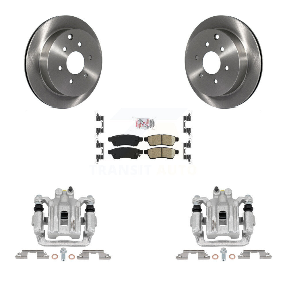 Rear Disc Brake Caliper Rotors Ceramic Pad Kit For Nissan Frontier Xterra Suzuki Equator KC8-101003N