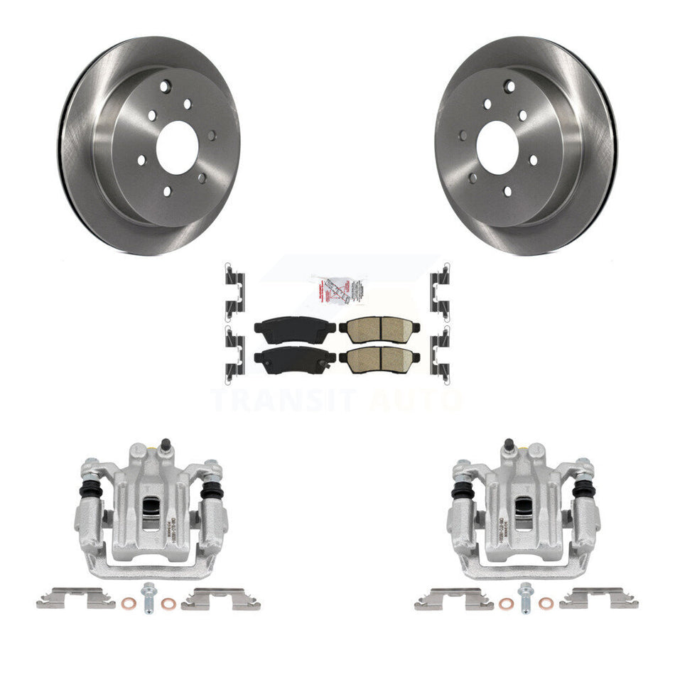 Rear Disc Brake Caliper Rotors Ceramic Pad Kit For Nissan Frontier Xterra Suzuki Equator KC8-101003N
