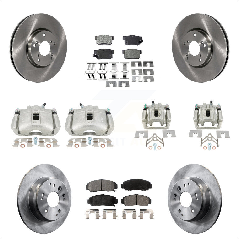 Front Rear Disc Brake Caliper Rotors And Semi-Metallic Pads Kit (10Pc) For 2004-2005 Acura TL Automatic transmission KC8-101003P by Transit Auto