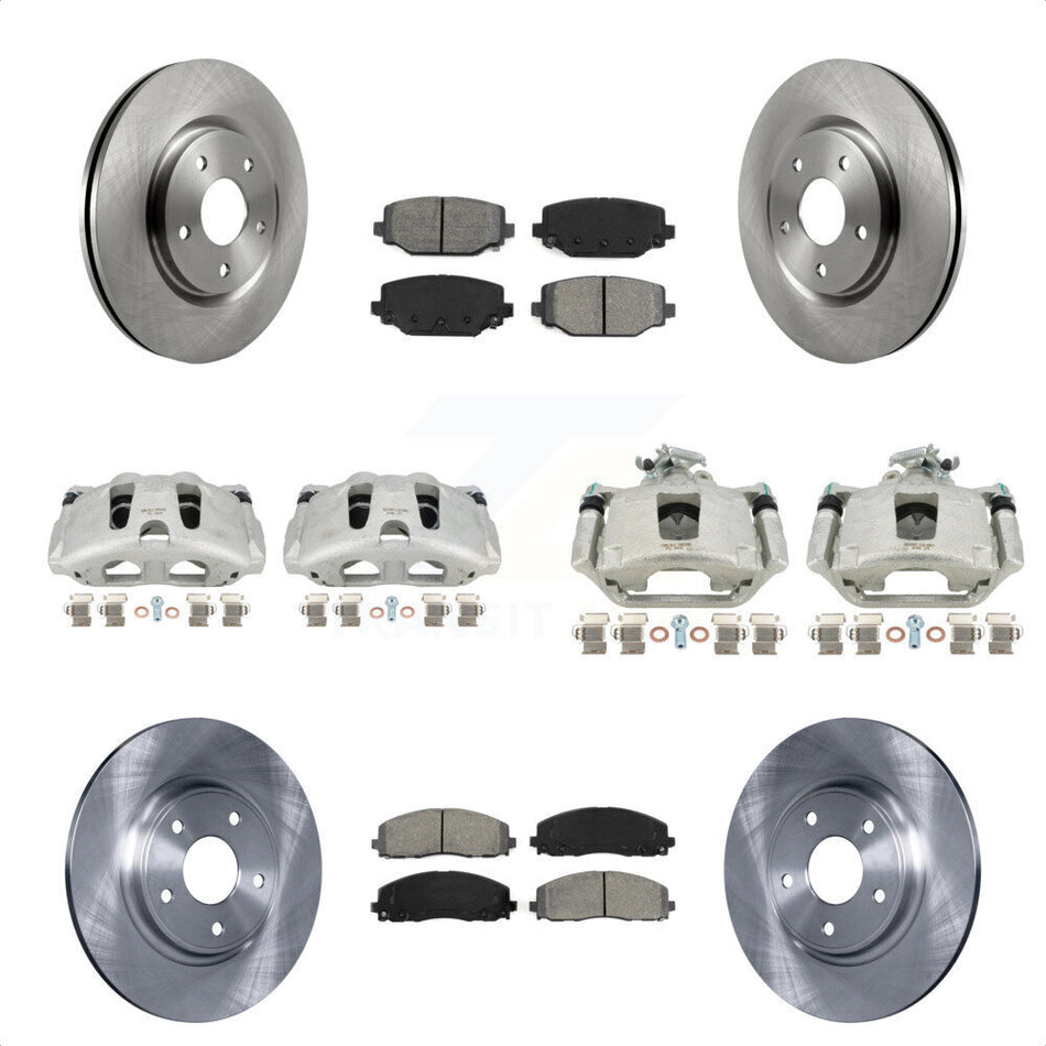 Front Rear Disc Brake Caliper Rotors And Semi-Metallic Pads Kit (10Pc) For Dodge Grand Caravan KC8-101003S by Transit Auto