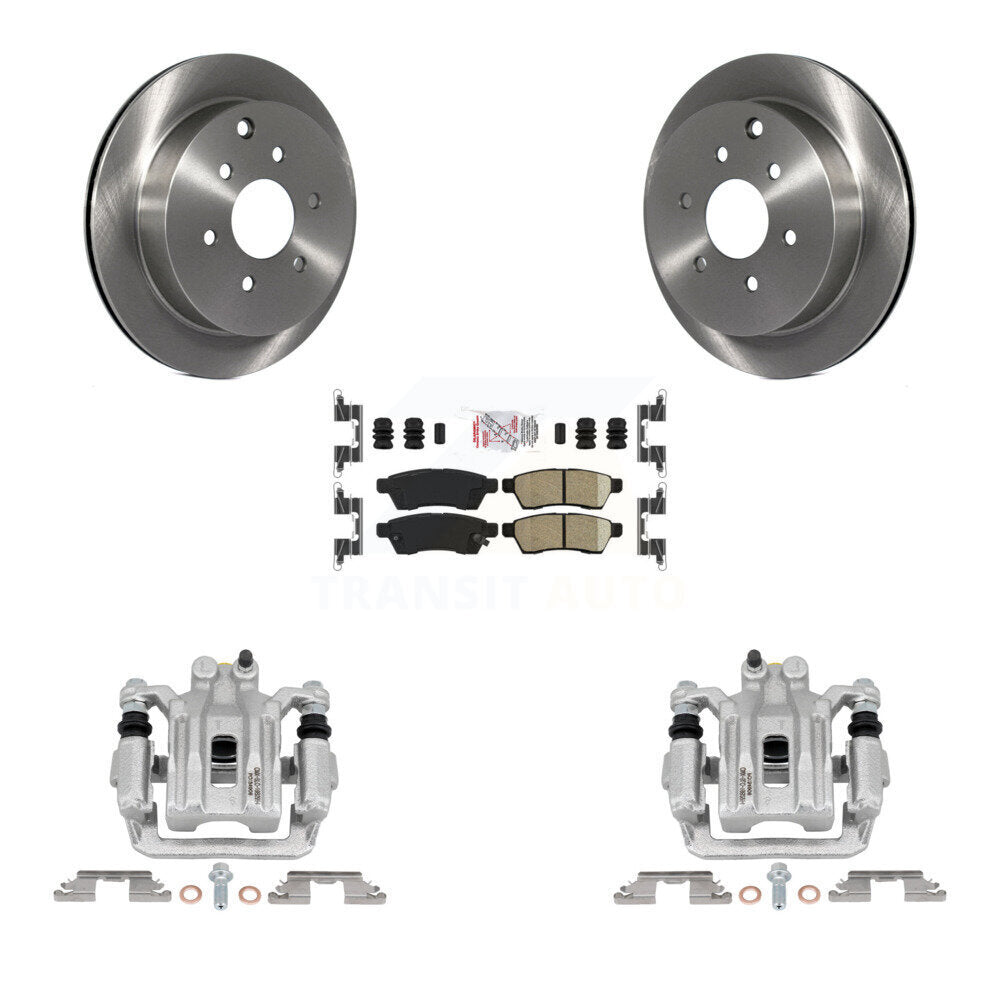 Rear Disc Brake Caliper Rotors Ceramic Pad Kit For Nissan Frontier Xterra Suzuki Equator KC8-101004N