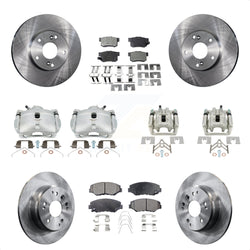 Front Rear Disc Brake Caliper Rotors And Semi-Metallic Pads Kit (10Pc) For 2003-2011 Honda Element KC8-101004P