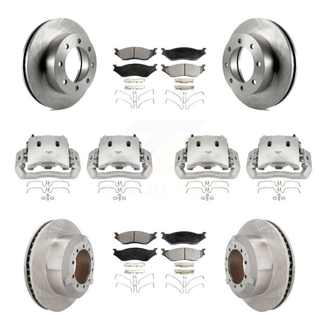 Front Rear Disc Brake Caliper Rotor And Ceramic Pad Kit (10Pc) For Ford F-450 Super Duty KC8-101004T